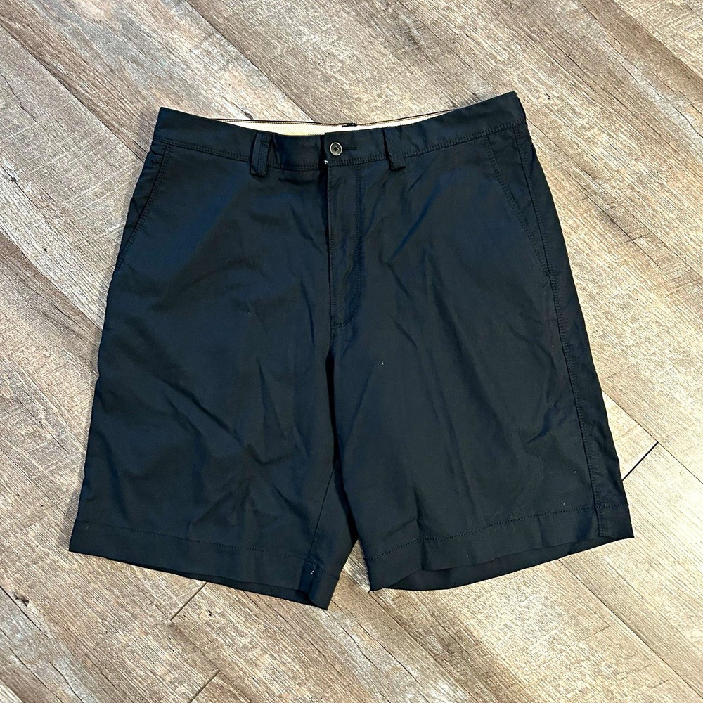 Tommy Bahama Black Stretch Chino Shorts Men's Flat Front 9" Inseam Pockets
